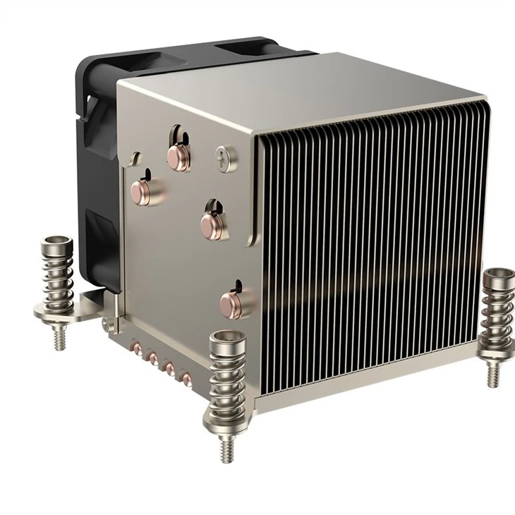 Aluminum Zipper Fin Heat Pipe Server CPU Radiator